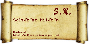 Soltész Milán névjegykártya