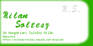 milan soltesz business card