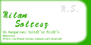 milan soltesz business card